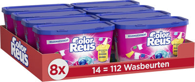 Color Giant 3+1 Power Caps Waschmittelkapseln | 8 x 14 Wäschen | 112 Wäschen | Wertverpackung