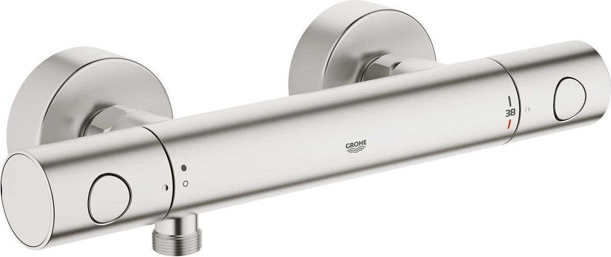 Grohe Grohtherm 1000 Cosmopolitan M Thermostat-Duscharmatur – 15 cm – Supersteel (Edelstahl)