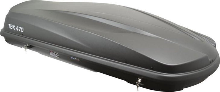 Twinny Load Dachbox TBX 470 – Fassungsvermögen 470 Liter – maximale Zuladung 75 kg – abschließbare zentrale 2-Punkt-Verriegelung – U-Halterungsmontage – Maße 189 x 78 x 38 cm