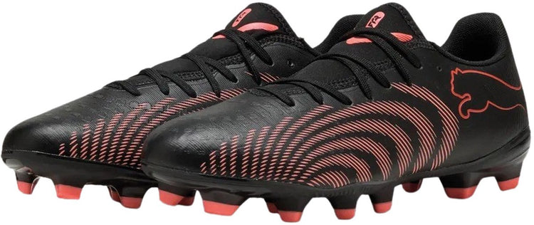 Puma Future 9 Play FG AG Unisex-Sportschuhe – Schwarz-Glühendes Rot-starkes Grau