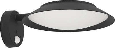 Eglo Cerrisi Solar-Außenwandleuchte – 25 cm – Schwarz und Weiß – Bewegungssensor