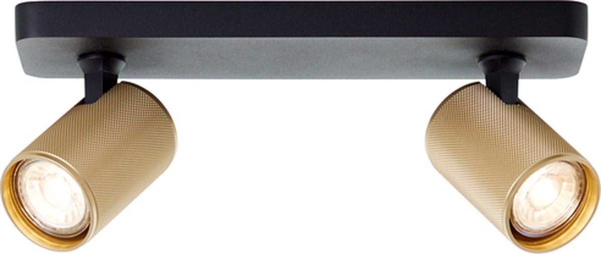 Brilliant Marty - Deckenstrahler - GU10 2x5W 3000K - Schwarzgoldfarben