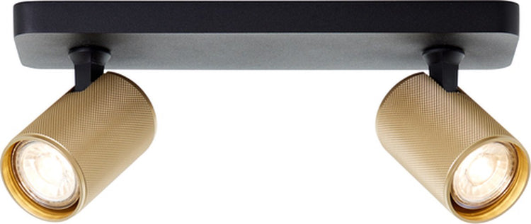 Brilliant Marty - Deckenstrahler - GU10 2x5W 3000K - Schwarzgoldfarben