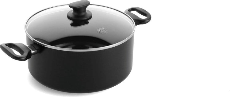 Greenchef Prime Keramik-Induktionskochpfanne mit Deckel 24 cm – 4,9 l – PFAS-frei – Induktionspfanne – spülmaschinenfest – ofenfest bis 160 °C – Keramik-Antihaftbeschichtung – recyceltes Aluminium – Schwarz