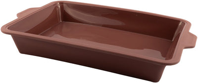 Point-Virgule rechteckige Kuchenform aus Platin-Silikon, Vintage-Kastanienbraun, 34 x 24 x 6 cm