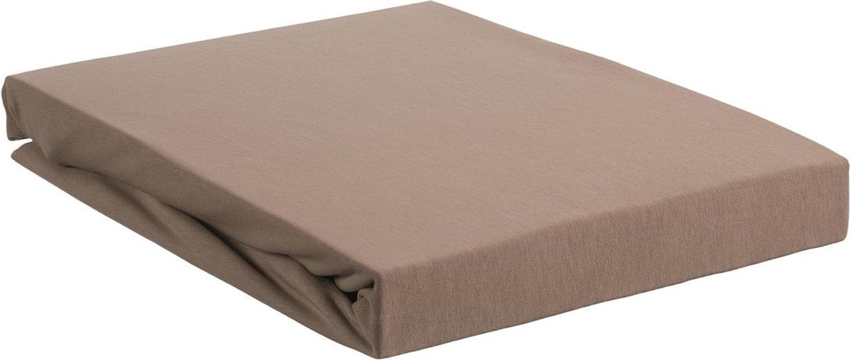 Bettwäschehouse – Jersey-Stretch – Topper-Spannbettlaken – 80 x 220 cm – Taupe