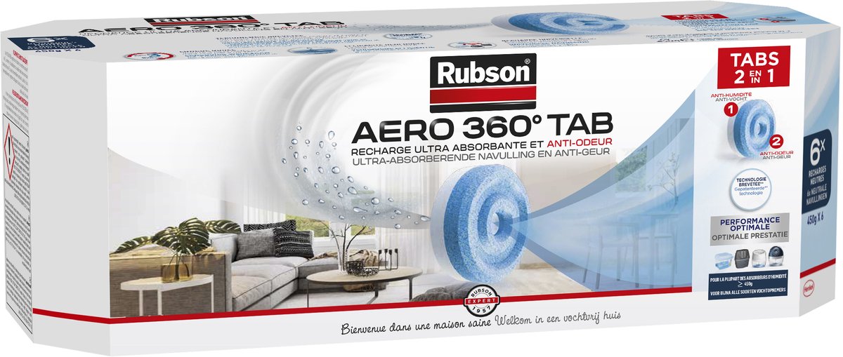 Rubson 1006731 – Feuchtigkeitsreibe aero360 6xref | 1 Stk