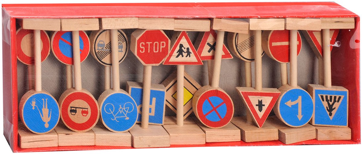 Playwood -Holzverkehrsschild, 18dlg.