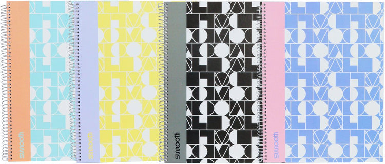 Ancor Spiralbuch glatt A5 Diamond Hardcover – 4 Stück – verschiedene Designs