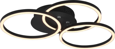Rl live your light reality circle - plafondlamp - zwart mat - incl. 1x smd 27w - afstandsbediening - geintegreerde dimmer - zwenkbaar - traploos instelbare lichtkleur - nachtlampje - dimbaar met schakelaar - niet geschikt voor externe dimmer - geheugenfun