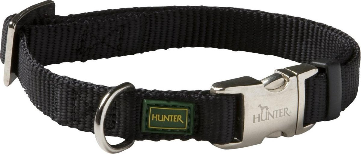 Hunter Klickhalsband Alu Nylon Soft - Schwarz - Größe M 40-55 x 2 cm