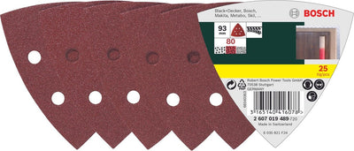 Bosch 25-teiliges Schleifblatt-Set für Deltaschleifer – Körnung 80