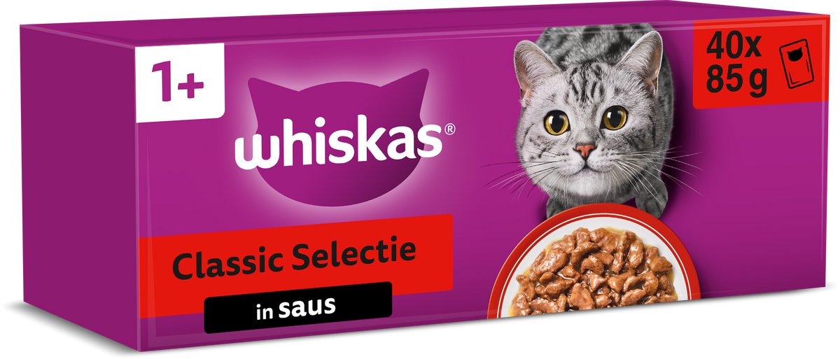 Whiskas Multipack -Beutel -Auswahlfleisch für Erwachsene in Sauce
