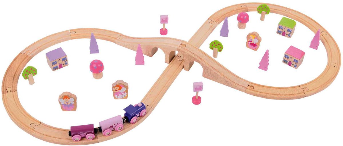 Bigjigs Holzzug Set Pink, 40dlg.
