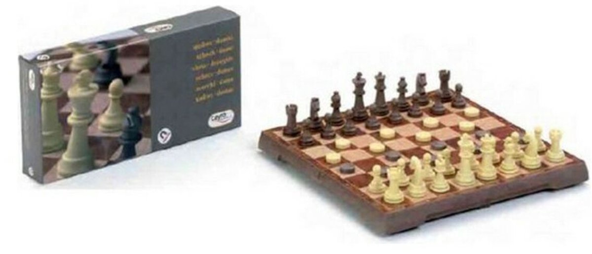 Geronimo Games Cayro – Schach- und Damespielbrett magnetisch – mittlere Größe – geeignet ab 7 Jahren