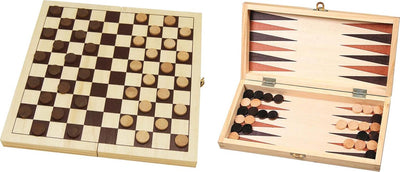 Hot Games Dame- und Backgammon-Set – Feldgröße 30 mm – 29 x 14,5 x 4,5 cm