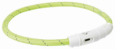 Trixie Kragen Hund Flash Light Collar USB TPU Nylon Green