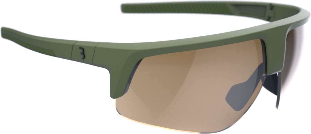 BBB Cycling Comet Fahrradbrille für Damen und Herren – langlebige Sportbrille – Fahrradbrille geeignet für Rennsport, MTB-Gravel – matt olivgrüner Bernstein – Bsg-75