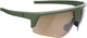 BBB Cycling Comet Fahrradbrille für Damen und Herren – langlebige Sportbrille – Fahrradbrille geeignet für Rennsport, MTB-Gravel – matt olivgrüner Bernstein – Bsg-75