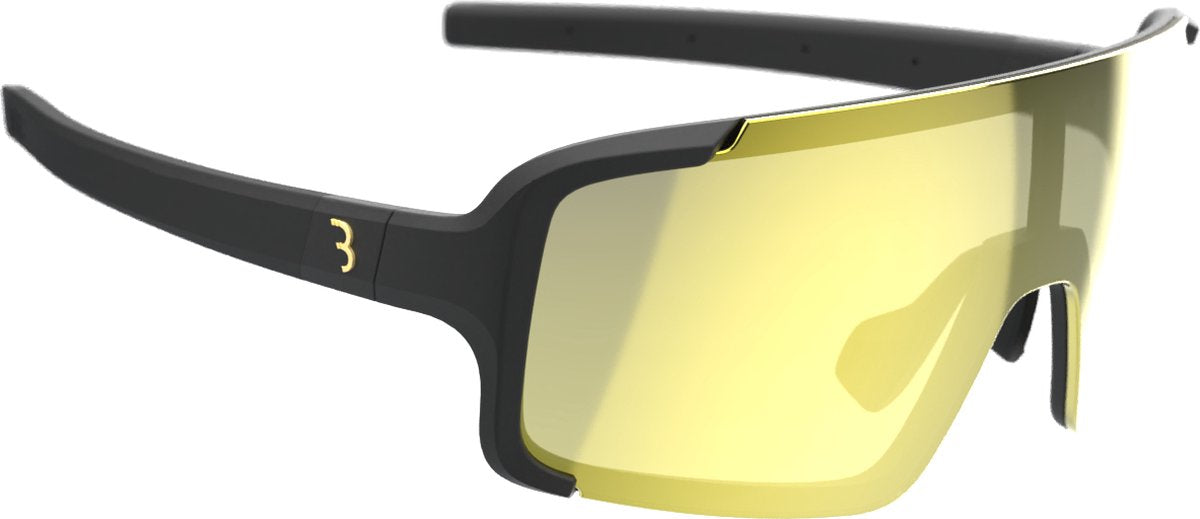 Bbb Cycling Chester PH Rahmenlose Fahrradbrille – Photochromatische Fahrradbrille mit torischen Gläsern – Vollrahmen – Grilamid – Mattschwarz MLC Gold – BSG-69PH