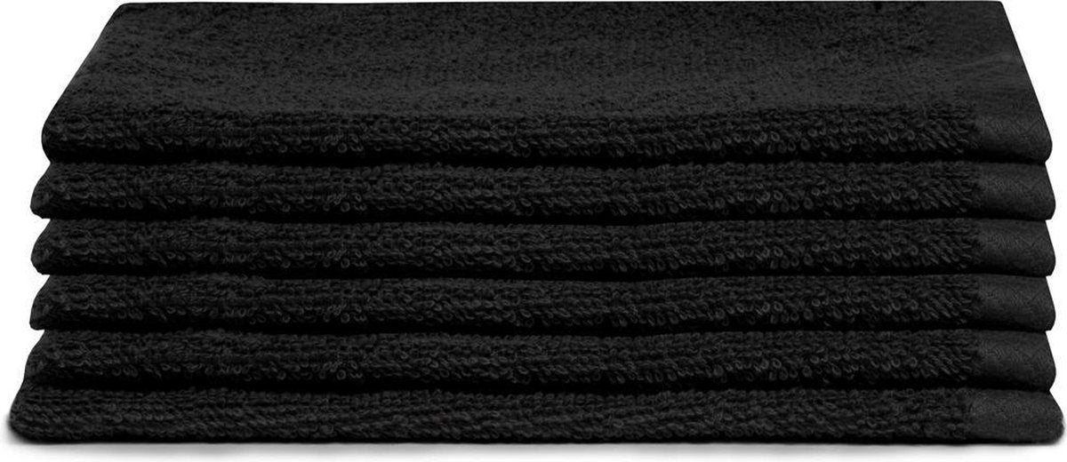 Seepferdchen pur - Waschlappen - Schwarz - 6er-Set