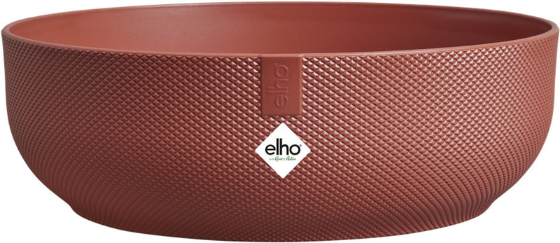 Elho Jazz Bowl 28 – Blumentopf für den Innenbereich – 100 % recycelter Kunststoff – ø 27,5 x H 9,0 cm – toskanisches Rot