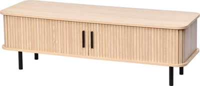Mano Leisure TV-Schrank – Eichenholzoptik, schwarzes Metall 120 x 40 x 39 cm – moderner TV-Schrank mit Stauraum