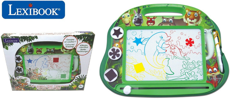Lexibook The Animals magnetisches mehrfarbiges Zeichenbrett mit Zubehör im A5-Format