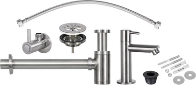 Differnz Brunnenarmaturen-Set Chrom matt