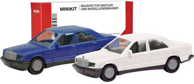 Herpa Mercedes Benz 190e, blau-weiß 012409-009 h0