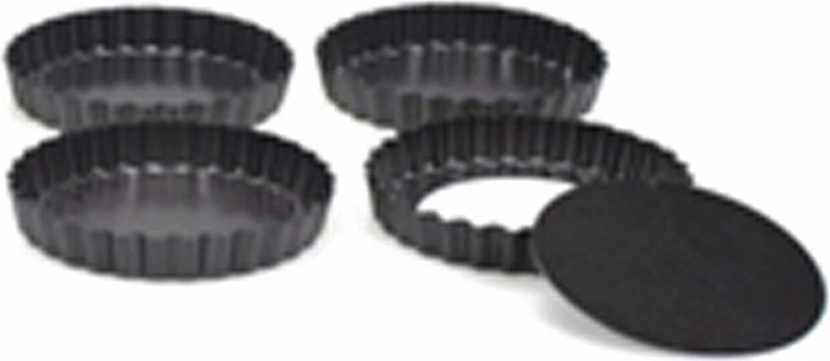 Point-Virgule-Backform – 4 Mini-Kuchenformen – Antihaftbeschichtung – loser Boden – ø 10 cm