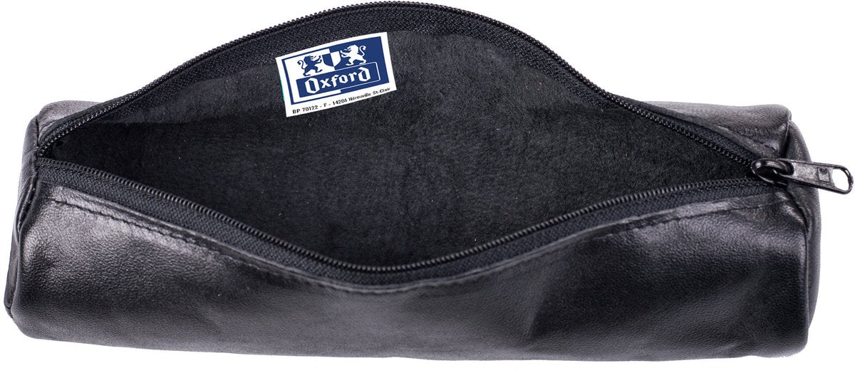 Oxford-Stiftetui 22x6cm Leder rund schwarz