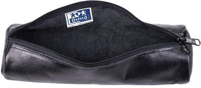 Oxford-Stiftetui 22x6cm Leder rund schwarz