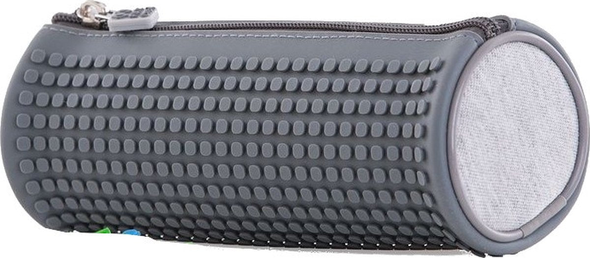 Pixie Crew Federmäppchen mit Silikonplatte und Pixeln 20 cm grau
