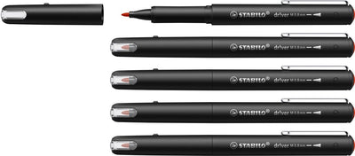 Stabilo dr!ver - Premium Fineliner - 0,8 mm - Rot - Box mit 5 Stück