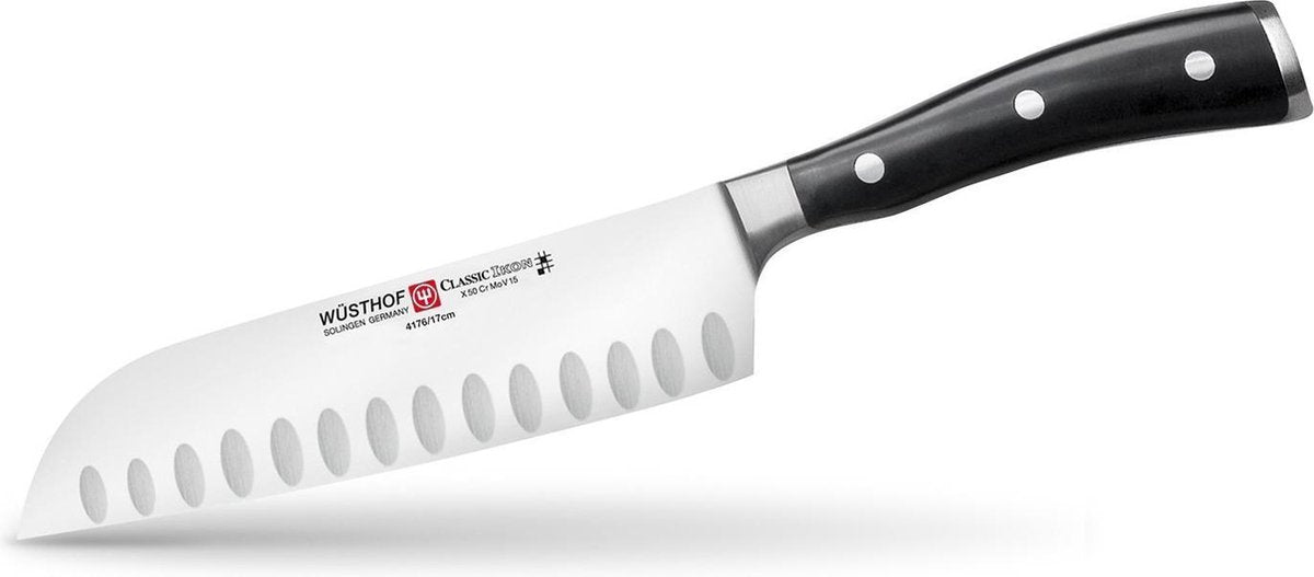Wusthof - klassisches Ikon-Santoku mit Grübchen 17 cm