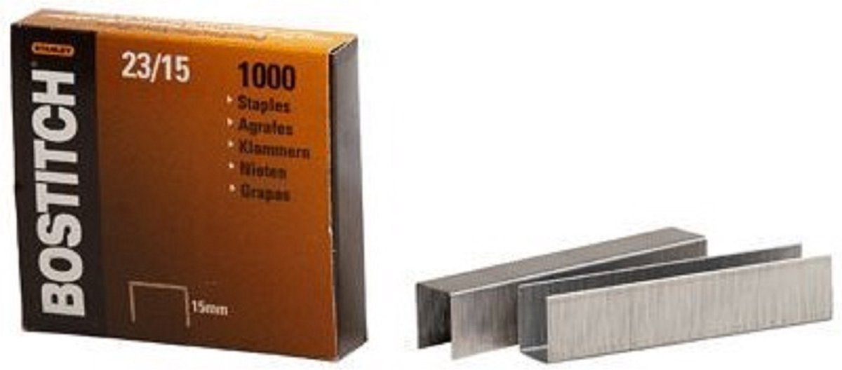 Bostitch Heftklammern 23-15-1m 15 mm verzinkt für B310HDS 00540 HD-23L17 HD-12F