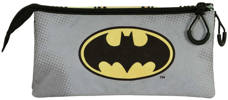 Karactermania – DC Comics Batman – Batdress – Fan 2.0 Triple Pen Bag – Federmäppchen mit Reißverschluss – Federmäppchen – Schwarz