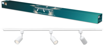 Philips LED Philips EasyLink Shea Starter Kit – 3 Spots auf 1-Meter-Schiene – Gu10-Fassung – maximale Wattzahl: 7 W – Weiß – 3er-Pack – Schienenbeleuchtung