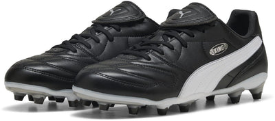 Puma King Liga FG AG Unisex-Sportschuhe - Schwarz-Silber-Weiß