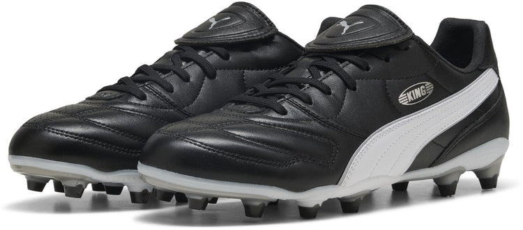 Puma King Liga FG AG Unisex-Sportschuhe - Schwarz-Silber-Weiß
