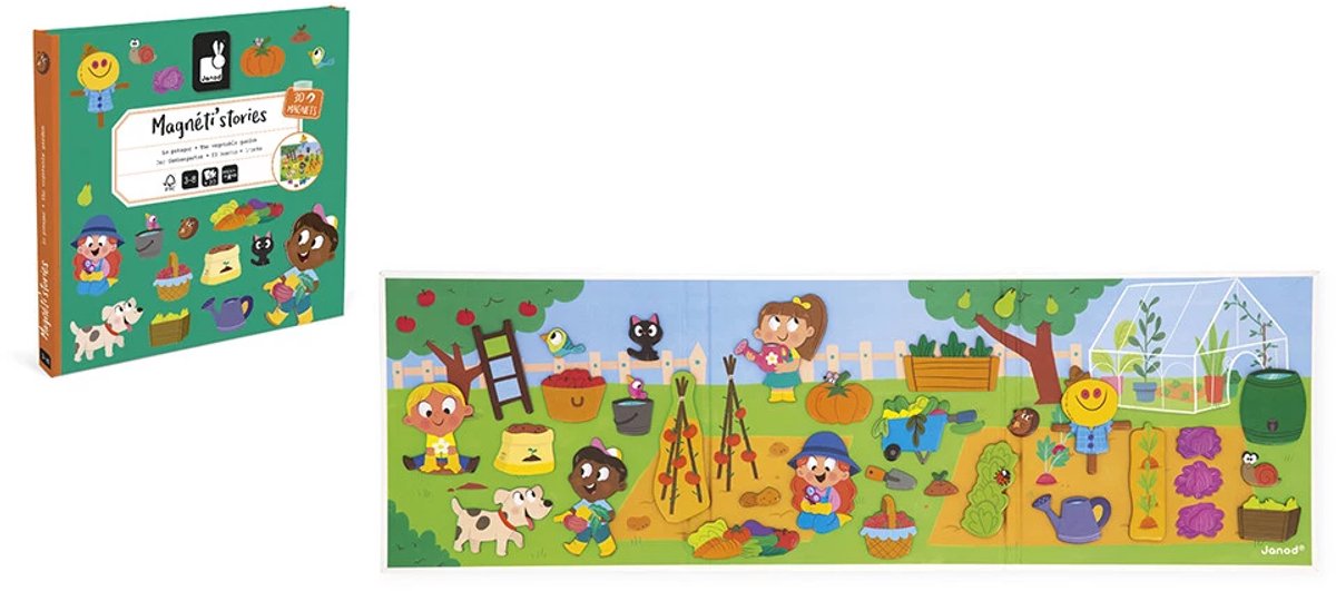 Janod – Magneti-Geschichten – der Gemüsegarten – pädagogisches Magnet-Set