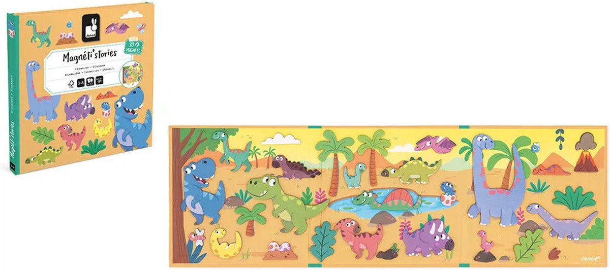 Janod – Magneti-Geschichten – Dinosaurier – pädagogisches Magnet-Set