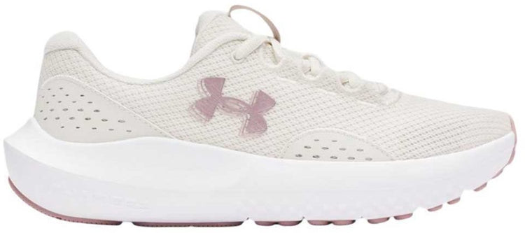 Under Armour UA W Charged Surge 4-WHT Damen-Sportschuhe – Summit White – Tourmaline Pink – Metallic Tourmaline Pink