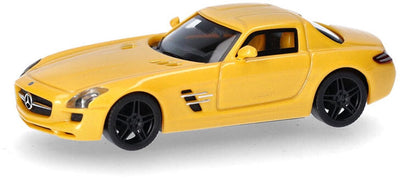 Herpa Mercedes Benz SLS AMG (schwarze Felgen), Gelbmetallic