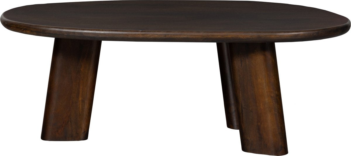 Woood runder Couchtisch - Mangoholz - Walnuss - 40x110x60