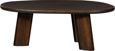 Woood runder Couchtisch - Mangoholz - Walnuss - 40x110x60