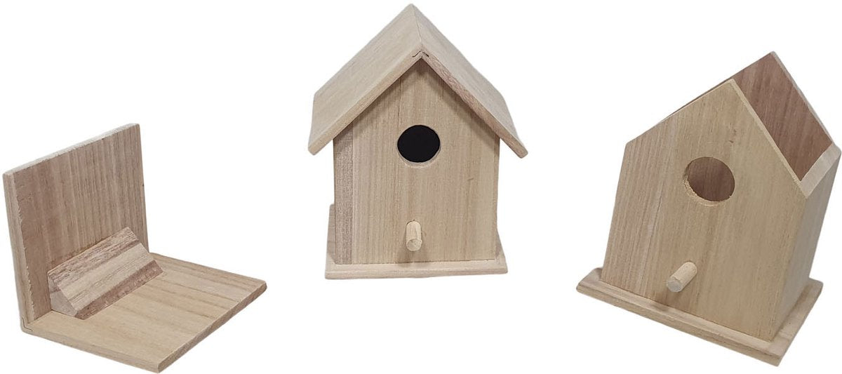 Holzvogelhausquadrat mit abnehmbarem Dach