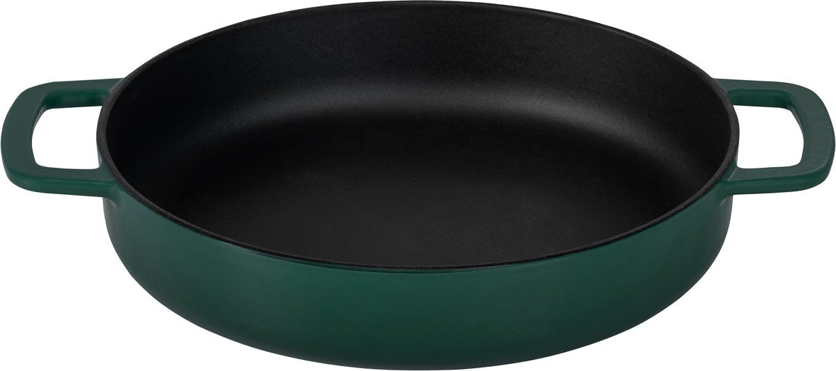 Combekk Gusseisen-Bratpfanne ø 28 cm – 100 % recycelt – PFAS-frei – induktionsgeeignet – Stechpalmengrün