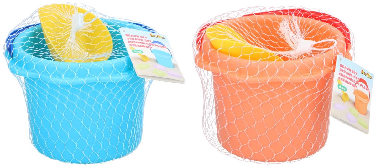Eddy Toys Strandspielzeug – Sandspielzeug mit Eimer, Schaufel und Sandformen – ab 18 Monaten